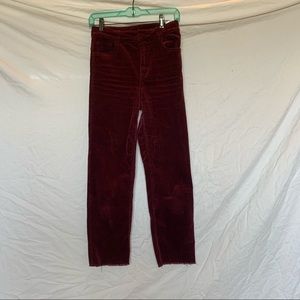 Maroon Corduroy High-waisted pants. Size US 4